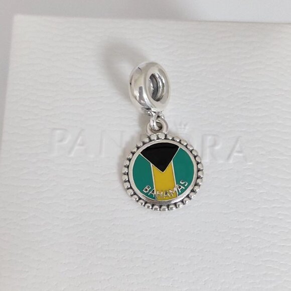 Pandora Bahamas Flag Exclusive Dangle Charm S925 Silver with box - Picture 6 of 7